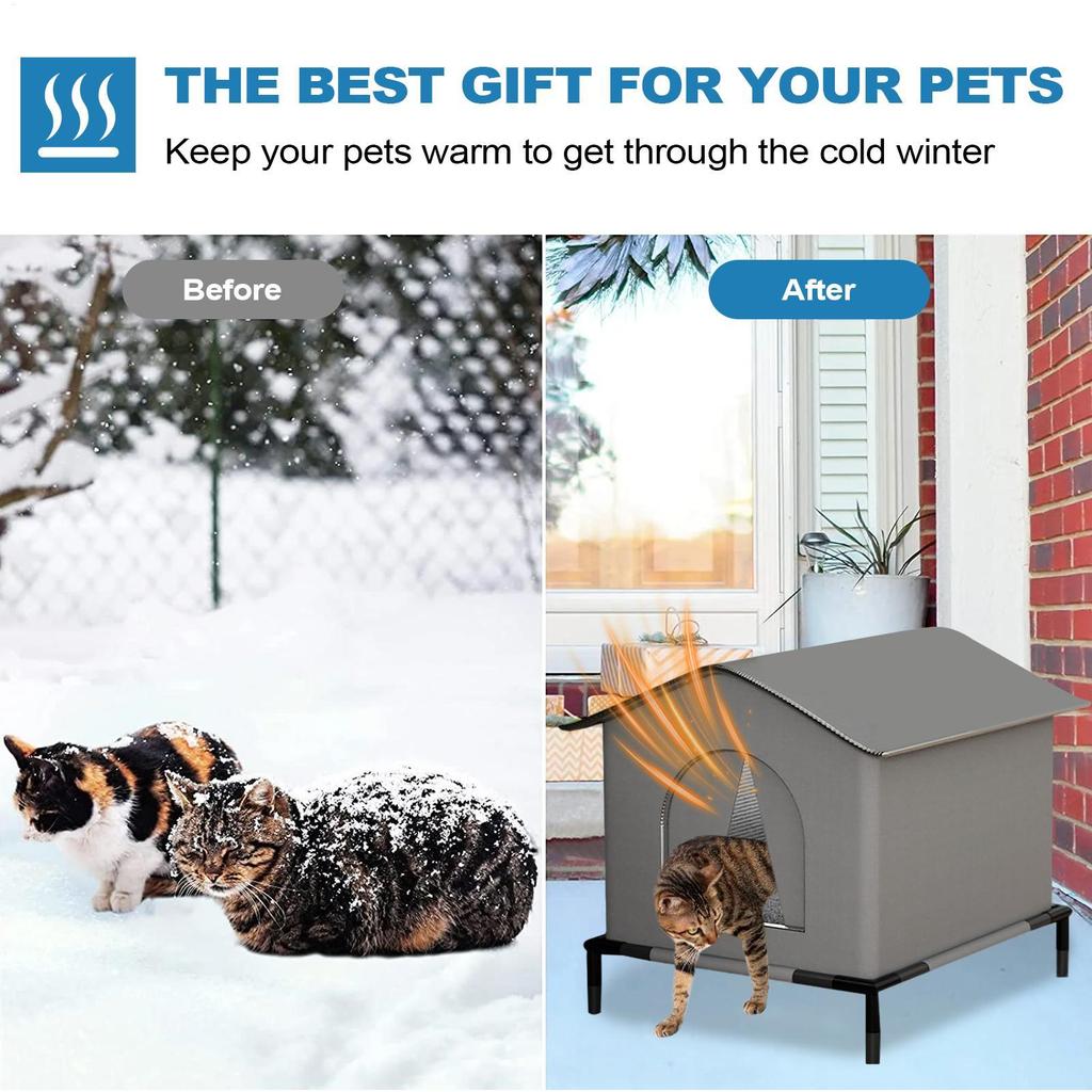 Stray Cat Dog Warm House Waterproof Winter Outdoor Warm Pet Cave Sleeping Beds Home Foldable Washable For Dog Puppy Supplies