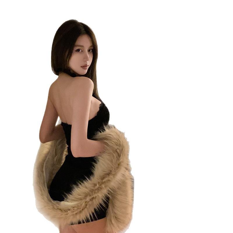 With chest pad, lace splicing neck sling vest for women's summer inner with Spice Girls sexy short top outside