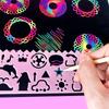 20Pcs 16/32K Scratch Painting Paper with Bamboo Stick Rainbow Magic Graffiti Drawing Paper DIY Creative Black Art Painting Kit
