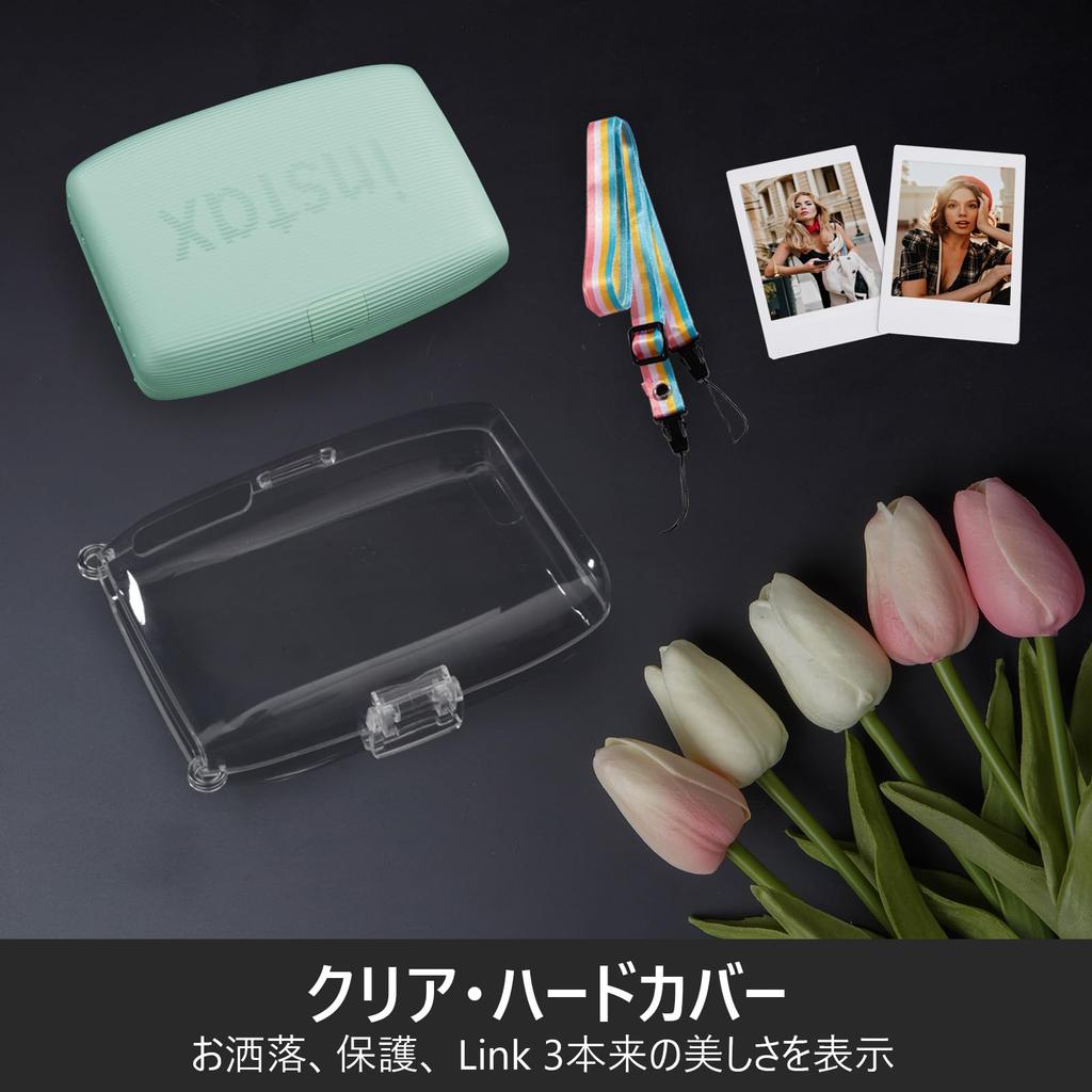 HIYQIN Smartphone Printer Case, Instax Mini Link3 Case, Bag for Fujifilm Instax Mini Link3 Smartphone Printer, Clear Cover with Shoulder Strap