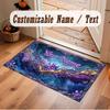 Fantasy Magic Theme Crystal Velvet Floor Rug Personalized Custom Name Text Warm Carpet Home Decoration
