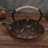 0.9L Retro Iron Elegant Kettle Household Handle Water Tea Pot Collection with Lid