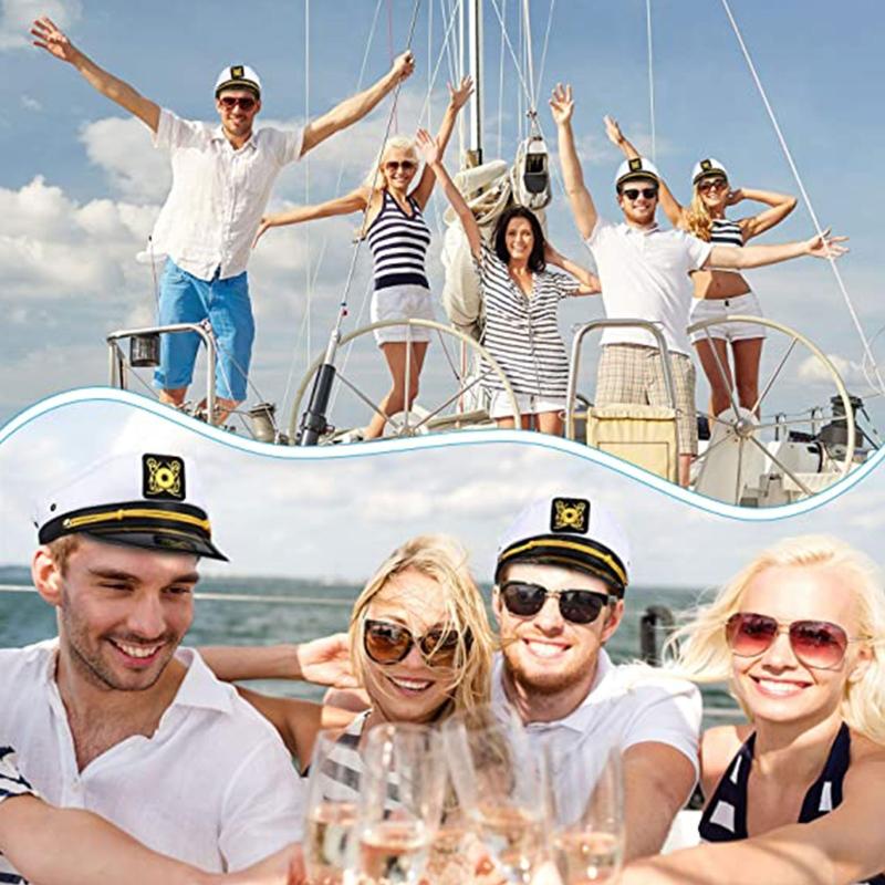 Fashion Embroidered Military Hat Captain Cap Sailor Cap Marine Admiral Cap Adult Military Hat Navy Hat for Fancy Dress