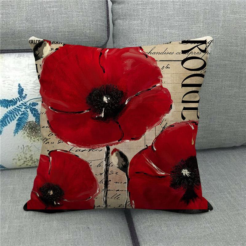 Watercolor Painting Of Beautiful Tulips Digital Printing Short Plush Pillow Covers For Car Sofa Office Cushion Cover Home Goods