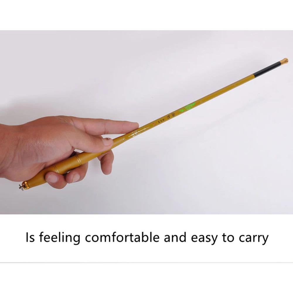 Canna da Pesca Ultracorta Mini Portatile 1.8-6.3M Pesca in Torrente Canna da Pesca Telescopica in Fibra di Carbonio Ultraleggera per Gamberi Carpa Canna da Mano