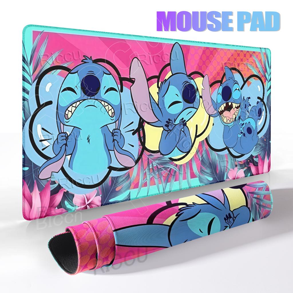 Cute Stitch Aesthetics Anime Mouse Pads XXL Computer Keyboard Carpet Gaming Offices Accessories Non-slip Mat Lockedge Rubber Pad