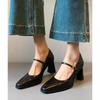 Retro Light Mouth Single Shoes Women's French High-heeled Mary Jane Shoes with Small Square Head Thick Heel Fashion Shoes