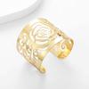 Promotion Personalized Big Bracelet, Fashion Rose Hollow Wide Face Gold Bracelet Bracelet