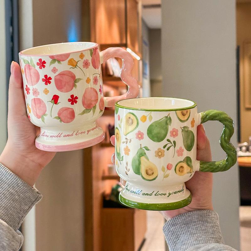 Cană ceramică drăguță pentru fructe cadou de ziua de naștere fată cană cafea lapte cadou suvenir prietenă cutie cadou