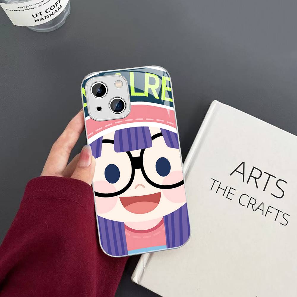 Cartoon Dr Slump Tempered Glass For Iphone 14 13 12 11 Pro Mini XS MAX 14Plus X XS XR Cover