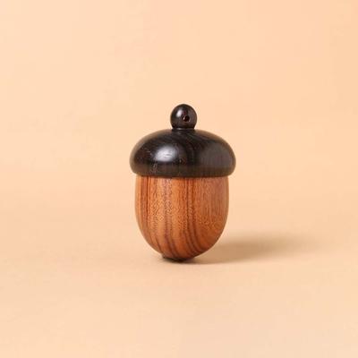 Acorn Shape Outdoor Travel Pill Case Wooden Pill Box Granule Storage Box Capsules Organizer