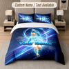 Custom Bedding Set Erling Haaland Pattern, Print Name Text 1 Duvet Cover Plus 2 Pillowcases Home Textile