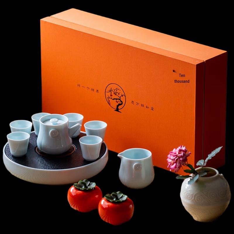 Gong Cuifang 11-Piece Auspicious Yingqing Celadon Tea Set