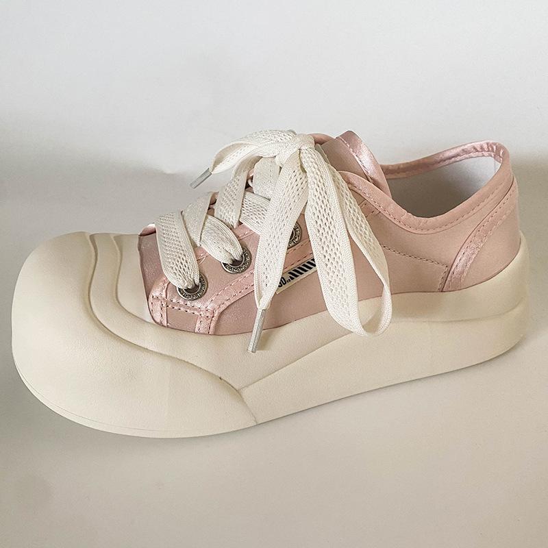 

LZ6010 латексная стелька/платформа с большим изголовьем туфли женские летние тонкие 2024 новые универсальные маленькие белые туфли 35 розовый