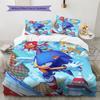 Sonic the Hedgehog2 Pattern Bedding Quilt Set Home Decoration Gift (1 * Duvet Cover + 2 * Pillowcase Without Core)