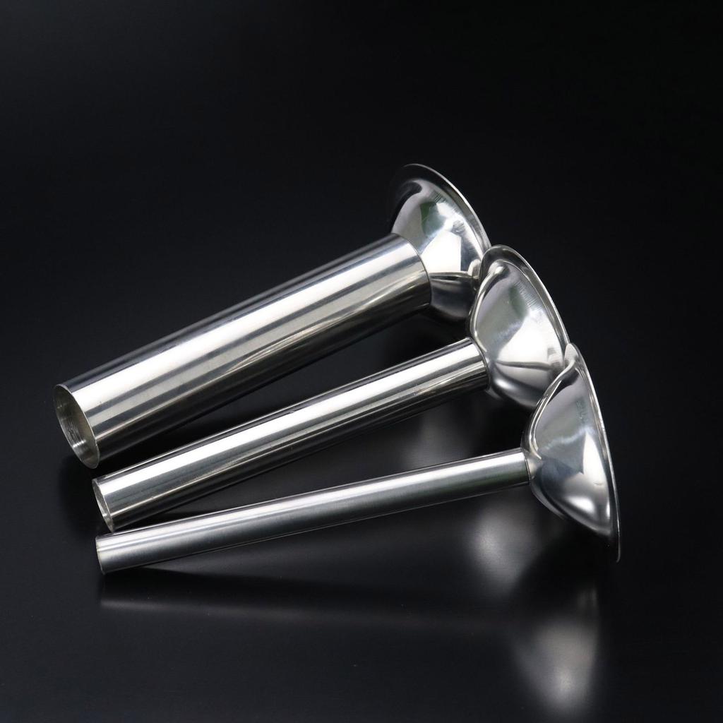 3pcs Practical Sausage Filling Tubes Set Accessory Stainless Steel Meat Stuffer Funnels for Home and Kitchen Use