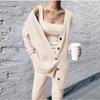 2025 Spring/Fall Women's Knitted Three-Piece Set: European/American Style Coat, Vest, and Pants