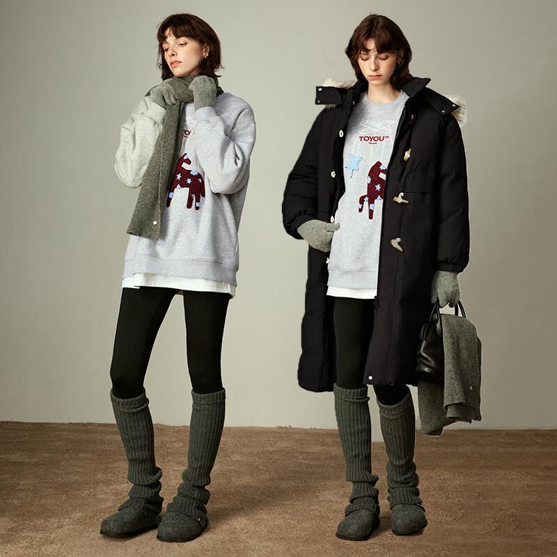 Chuyu Women's Mongolian Horse Totem Thermal Fleece Sweatshirt