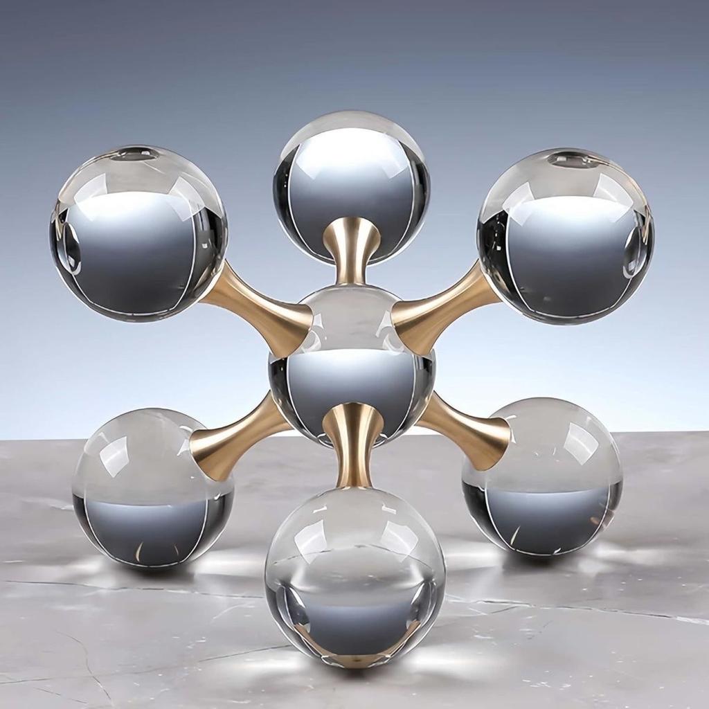 Modern Geometric High-end Minimalist Molecular Ornaments Home Decor Model Room Tea Table Wine Cabinet Desk Figurines Decoration