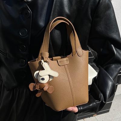 Nischen-Umhängetasche Premium Sense Bucket Bag Echtleder Korb Hand Bill Umhängetasche