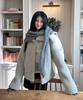 Margarin Fingers Boucle Hidden Snap Fur Jacket (Mint)