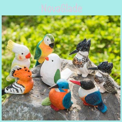 Wooden Parrot Figurine Animal Decor Gift For Office And Kids