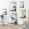 Animal Black White Art Prints Bear Elephant Alpaca Giraffe Bathtub Canvas Poster Bubble Bath Wall Pictures Bathroom Toilet Decor No Frame