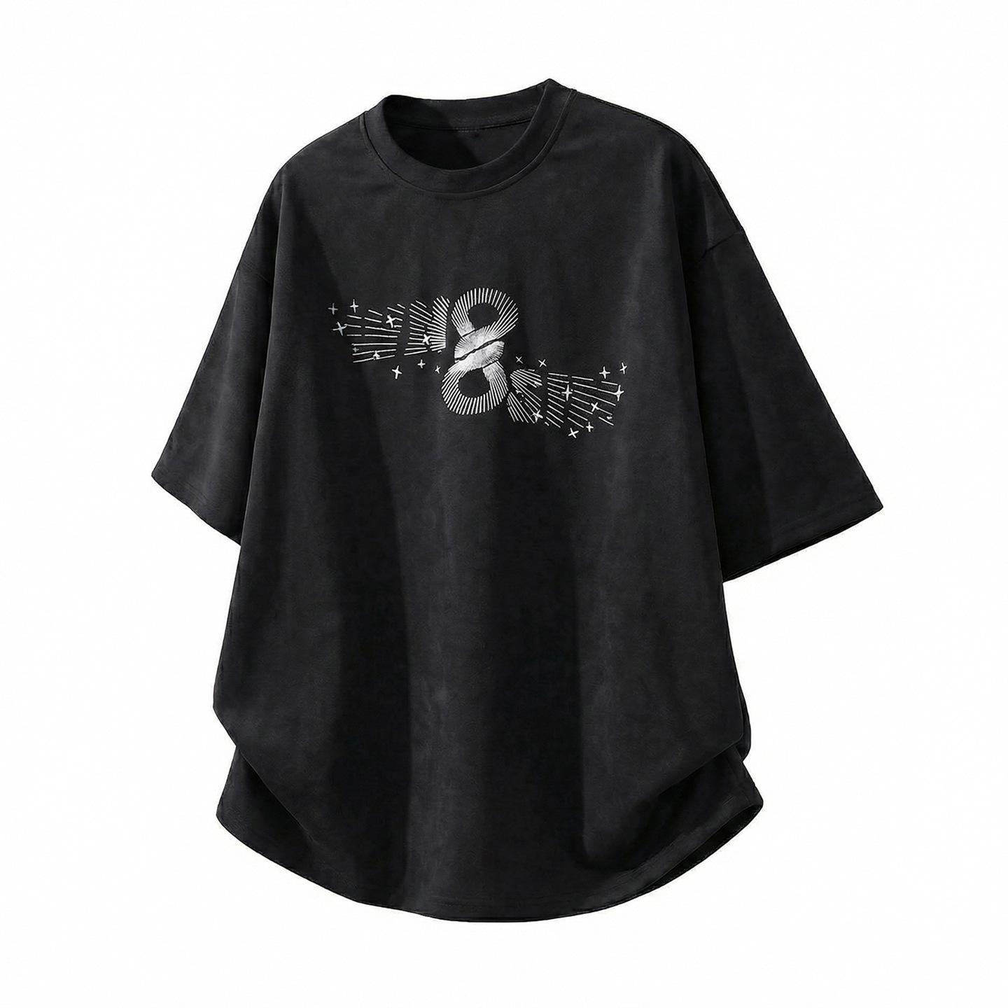 

Retro Color Block Faux Suede T-Shirt for Men - Trendy Short Sleeve Top L чорний