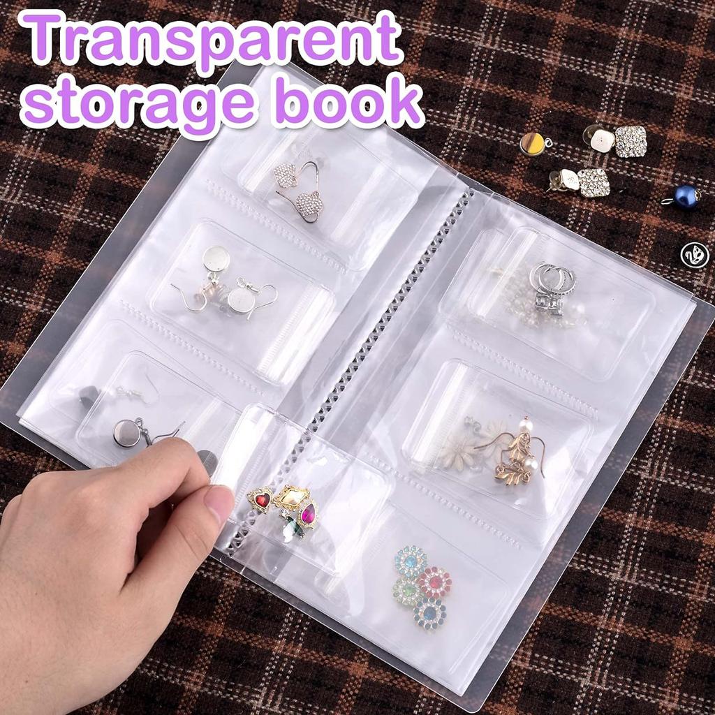 84Gird Anti-oxidation Jewelry Storage Albums Desktop Drawer Organizer Transparent Necklace Bracelet Ring Book Holder Jewelry Bag