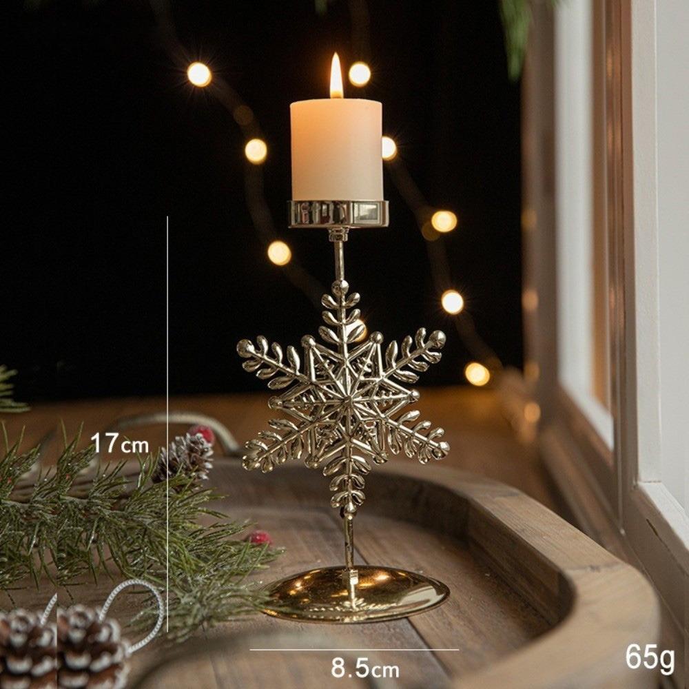 Gifts Gold Christmas Candle Holder Hollow Out Iron Candlestick Stand Christmas Tree Candle Stand Window Decor