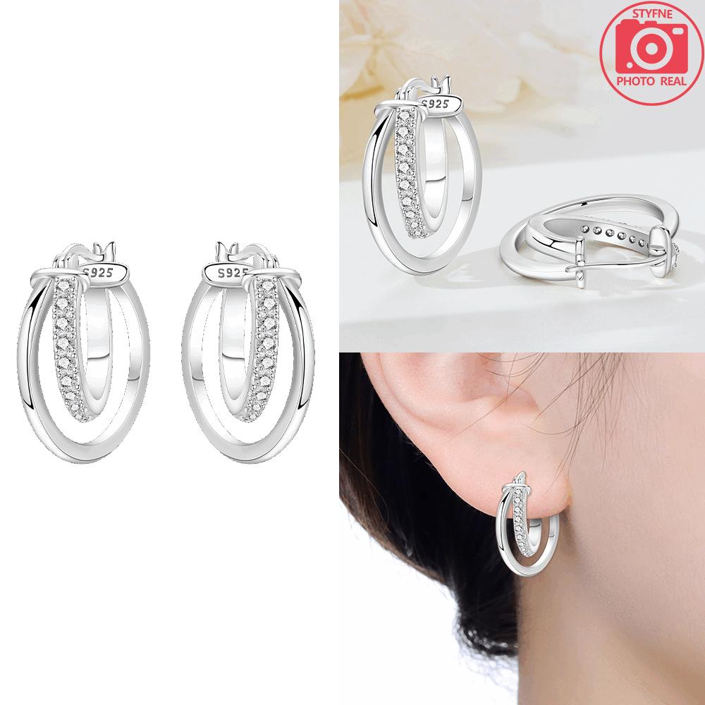 Original Copper Copper Simple Earring Crossed Double Earring Cute Pet Paw Print Earring Wrapped Braided Earring Accessory