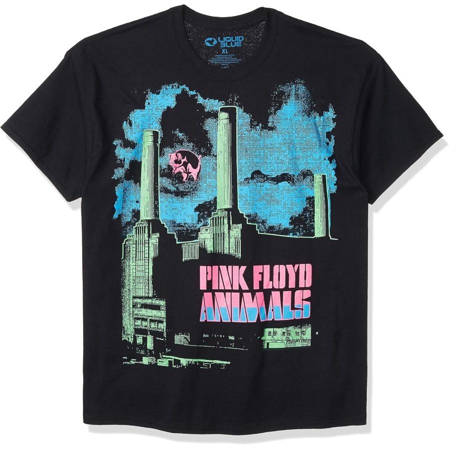 Liquid Blue Unisex-Adult Standard Pink Floyd Animals Blacklight Vintage Print T-Shirt XXXXXL чёрный