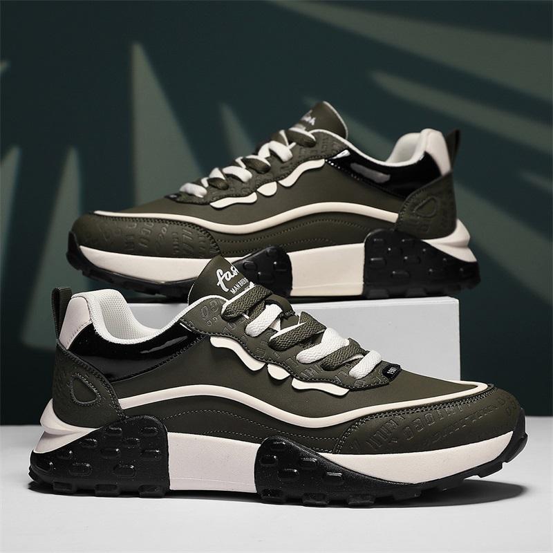 

Four Seasons Hot Selling Casual Walking Shoes Non-slipWear Resistant Thick Soled Sneakers for Men Versatile Tennis Shoes 39 зелёный