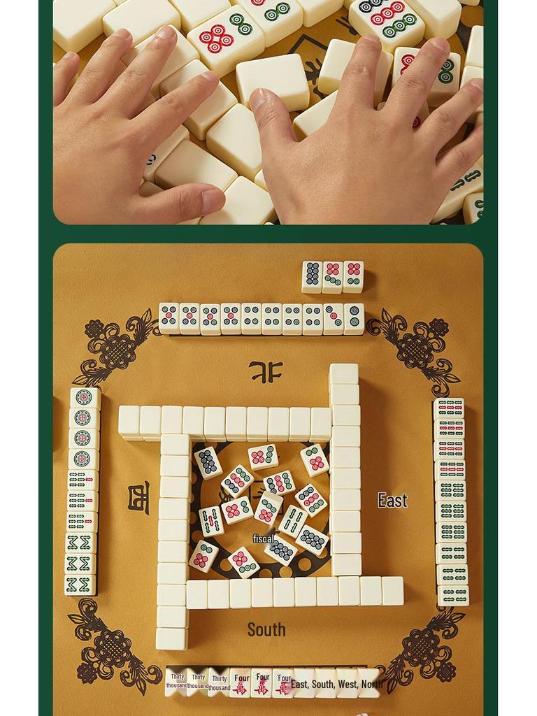 Elfenbeinweißes Mahjong-Fliesenset: Hausgemachte Handpolitur, Makellos, Große, Mittlere & Kleine Größen, Originalprodukt