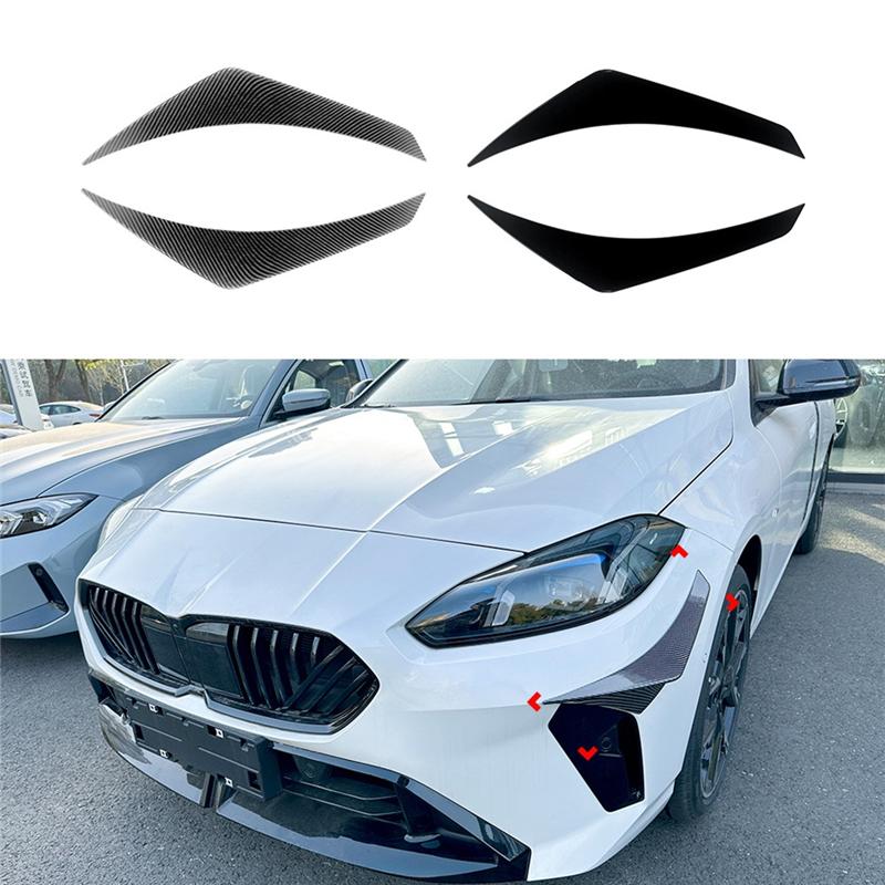 A03Z-Car Front Bumper Side Splitter Spoiler Fog Lamp Side Spoiler Trim For BMW 1 Series F70 2 Series F74 M Sport 2024+ Glossy Bl