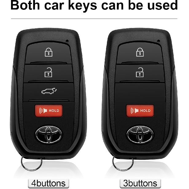 For Toyota Key Fob Cover 3 Buttons Fits 2026 2025 2024 GR Corolla Cross Tacoma 4Runner Prius Land Cruiser