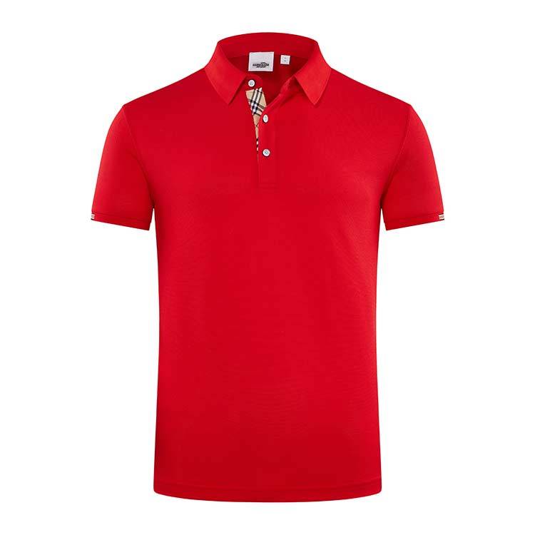 YHHC 98698  190G Long-staple Cotton Liquid Ammonia Beaded Lapel Polo Shirt