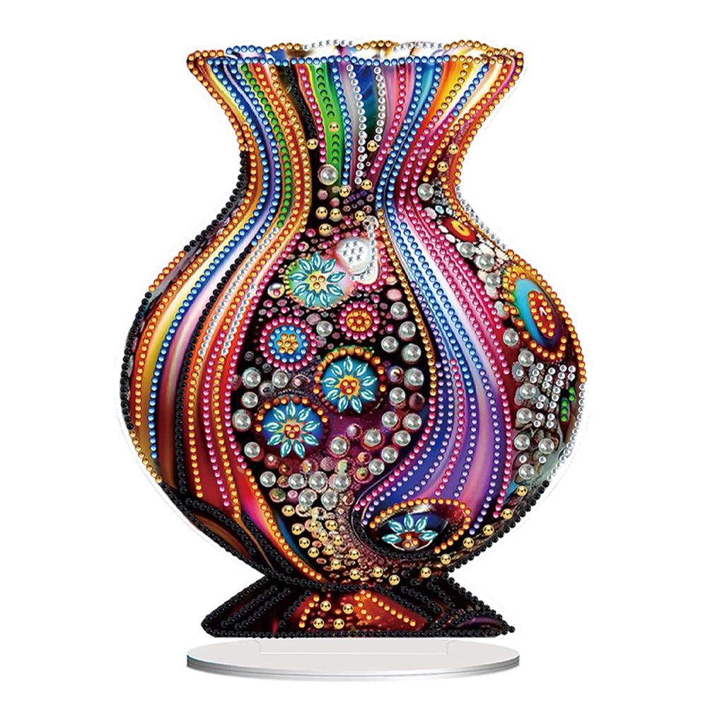 Acrylic Special Shape Flower Vase Diamond Painting Tabletop Ornaments Kit Desktop Diamond Art Kits Rhinestones Desktop Ornaments