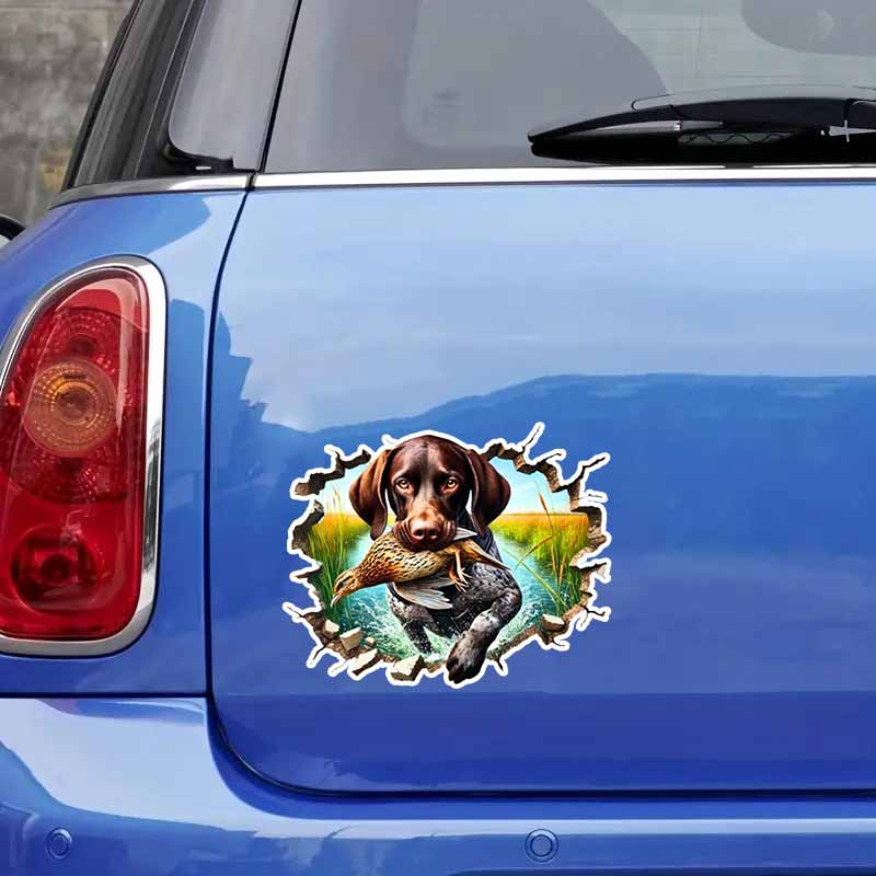 Cartoon Dog Hole Waterproof Sticker for Car Windows And Bumpers Rear Window And Carriage Cartoon Animal Decal HE111