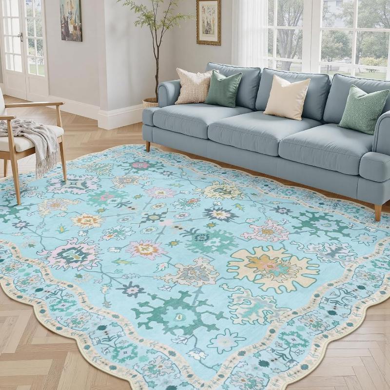 Carpet for Living Room Carpet Non-slip Machine Washable Floor Mat Retro Bohemian Floral Geometric Rug Large Size Home Decor Rugs