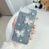 The new model is suitable for iPhone16ProMax mobile phone case, pearlescent rhinestone butterfly 15promax, Apple 14pro12.