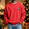 Men's Long Sleeve Neck Sweatshirt with Christmas Print, Holiday Pullover Top