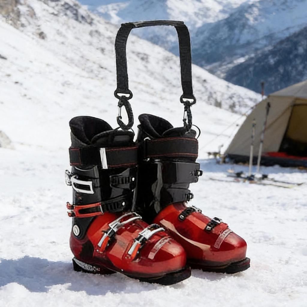 Ski Carrier Straps Adjustable Shoulder with Cushioned Fastener Tape Strap Loop Strong for Adults Kids