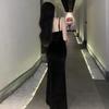 Women's French haute couture split perspective evening dress dress