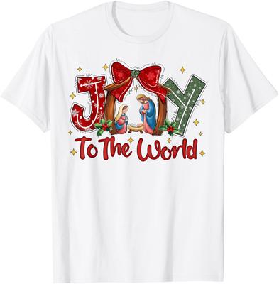 Joy To the World Christmas Christian Nativity Scene T-Shirt