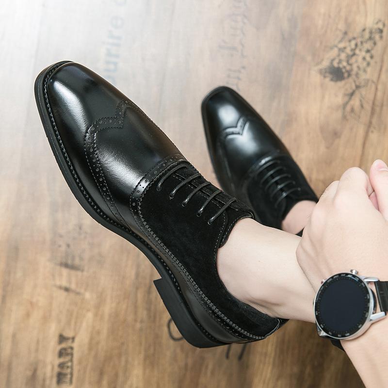 Fashion Men's Oxford leather shoes Fashionable British style Flat bottom Outdoor leisure business party Men's wedding dress shoes