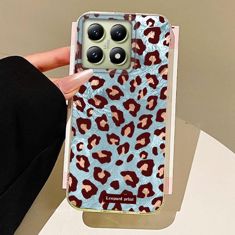 Vintage Pink Leopard Print Girls Phone Case for Xiaomi 13T 14T 11 Lite NE Poco X5 M6 Pro X6 X7 X3 Pro NFC C65 C61 M5S Back Cover