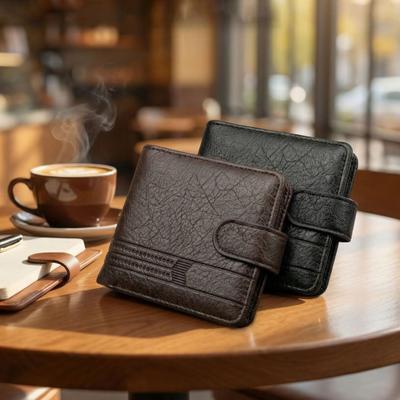 Yousheng Herren Kurze Tasche Geldbörse Minimalistische Geldbörse mit Mehreren Kartenfächern Ausweisfenster Münzfach Kartenhalter Geldbörse für Reisen Und Alltag