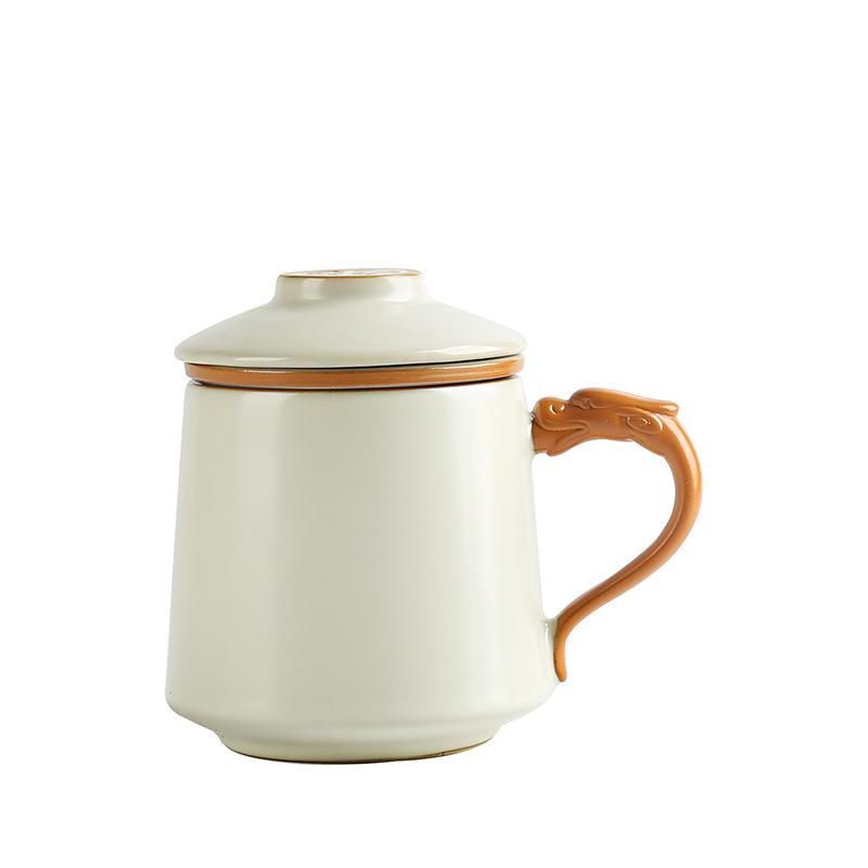 Ru Kiln Ceramic Tea Set Office Cup With Filter Tea Can Business Event Gifts High-End Gift Box
