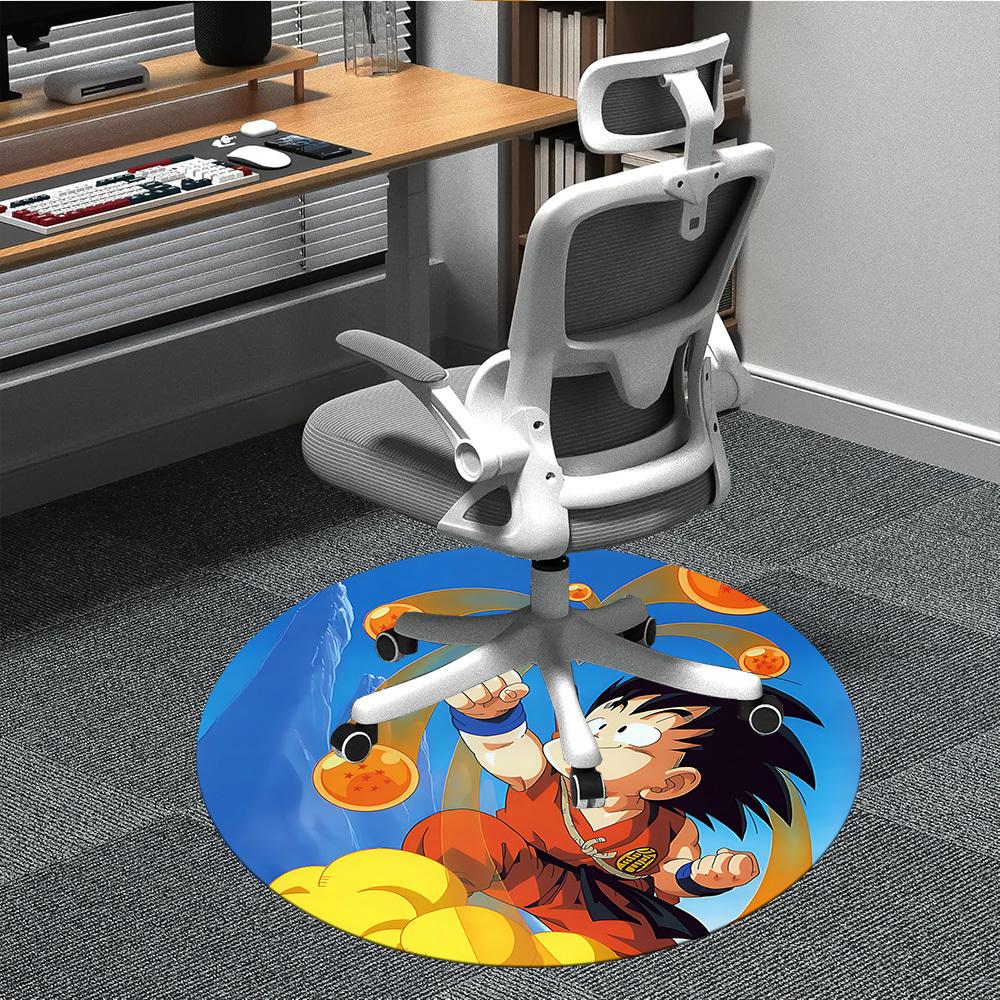 1pcDragon Ball Z Goku Office Round Area Rug, Indoor Mat Suitable For Office, Bedroom Living Room Home Decor, Room Deco,  Offic a0928101